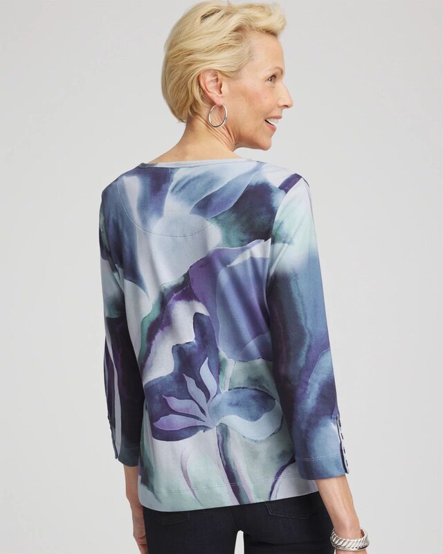 Pima Button Sleeve Tee - image 3